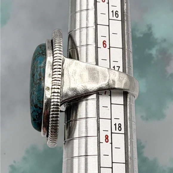 Vintage Silpada 925 Sterling Silver Auth Turquoise Ring |Size 7 | R3482 “Ripple” - Picture 10 of 16